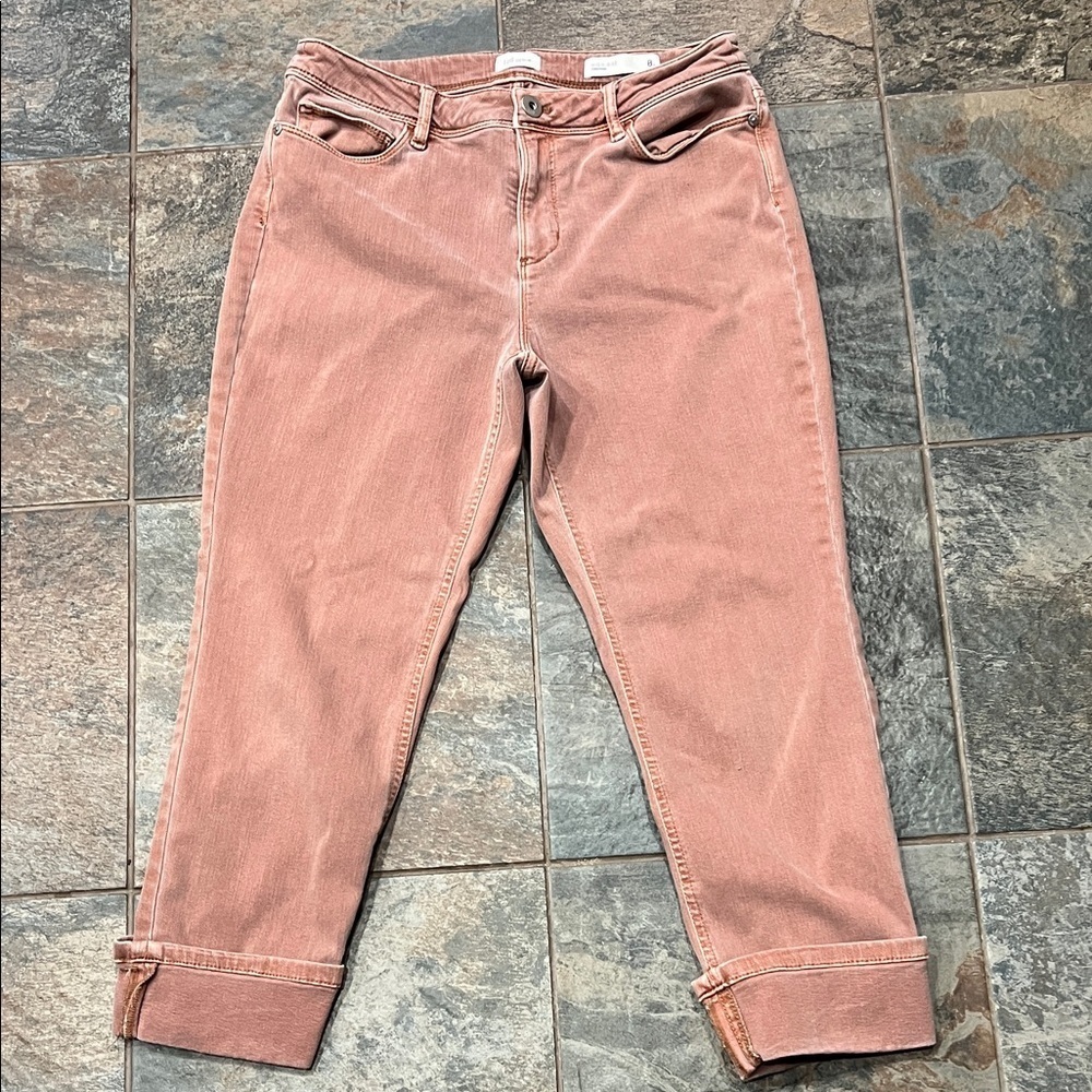 J. Jill Women's Cropped Pink Jeans